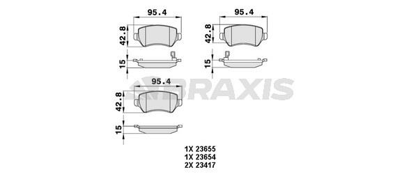 Braxis AB0056 Гальмівні колодки, комплект AB0056: Купити в Україні - Добра ціна на EXIST.UA!