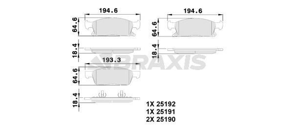 AA0513 Braxis Тормозные колодки дисковые, комплект