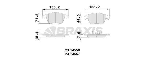 AA0508 Braxis Гальмівні колодки, комплект