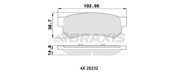 Braxis AA0357 Гальмівні колодки, комплект AA0357: Купити в Україні - Добра ціна на EXIST.UA!