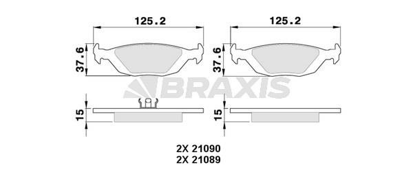 Braxis AA0344 Гальмівні колодки, комплект AA0344: Купити в Україні - Добра ціна на EXIST.UA!