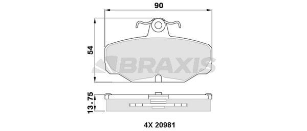 Braxis AA0325 Гальмівні колодки, комплект AA0325: Купити в Україні - Добра ціна на EXIST.UA!