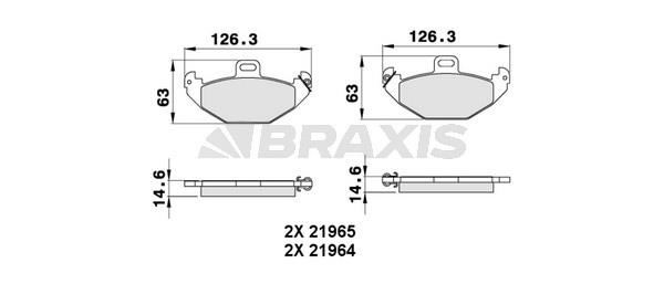 Braxis AA0263 Гальмівні колодки, комплект AA0263: Купити в Україні - Добра ціна на EXIST.UA!