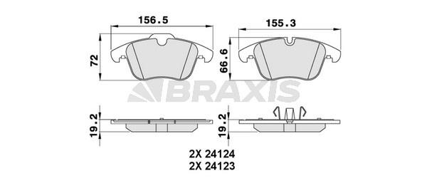 Braxis AA0261 Гальмівні колодки, комплект AA0261: Купити в Україні - Добра ціна на EXIST.UA!