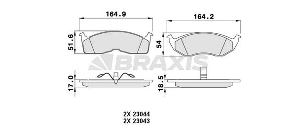 Braxis AA0225 Гальмівні колодки, комплект AA0225: Купити в Україні - Добра ціна на EXIST.UA!