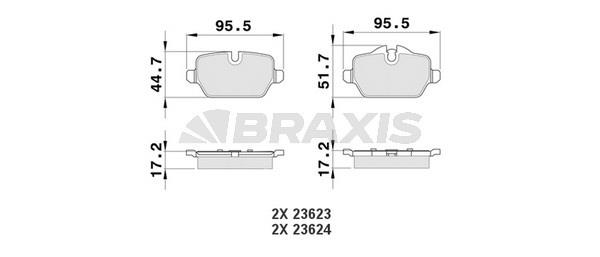 Braxis AA0133 Гальмівні колодки, комплект AA0133: Купити в Україні - Добра ціна на EXIST.UA!