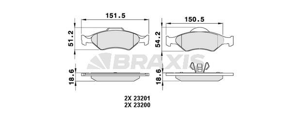 Braxis AA0041 Гальмівні колодки, комплект AA0041: Купити в Україні - Добра ціна на EXIST.UA!