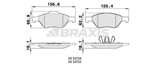 Braxis AA0010 Гальмівні колодки, комплект AA0010: Купити в Україні - Добра ціна на EXIST.UA!