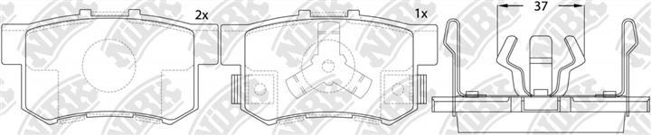 Тормозные колодки дисковые, комплект NiBK PN8807
