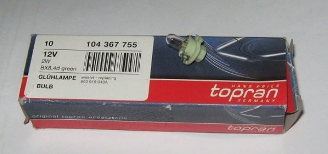 Topran 104 367 Лампа розжарювання BAX 12V 2W 104367: Купити в Україні - Добра ціна на EXIST.UA!
