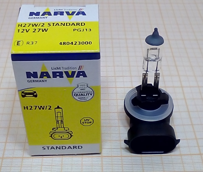 Лампа галогенна Narva Standard 12В H27W&#x2F;2 27Вт Narva 480423000