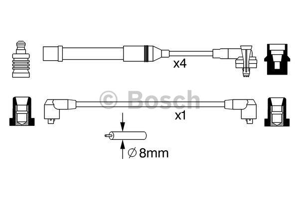Дроти високовольтні, комплект Bosch 0 986 357 051