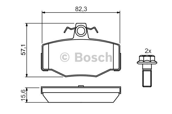 Гальмівні колодки, комплект Bosch 0 986 460 993