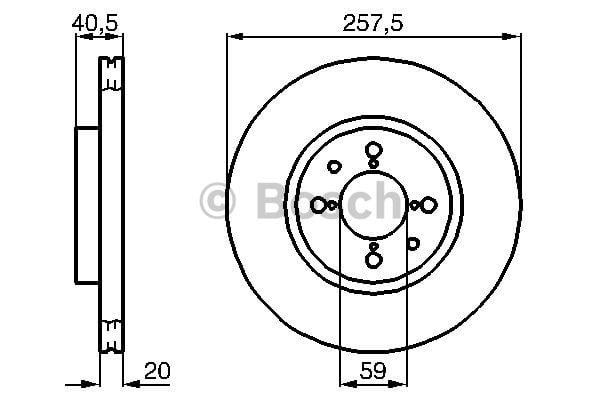 Bosch Диск гальмівний передній вентильований – ціна 1344 UAH