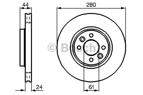 Bosch Диск гальмівний передній вентильований – ціна 1504 UAH