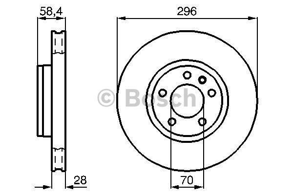 Bosch Диск гальмівний передній вентильований – ціна 1741 UAH