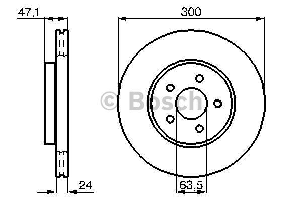 Bosch Диск гальмівний передній вентильований – ціна 1663 UAH