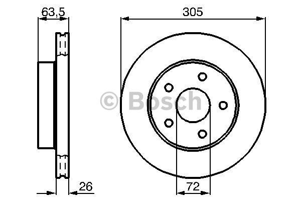 Bosch Диск гальмівний передній вентильований – ціна 1517 UAH