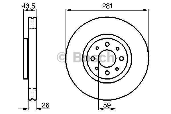 Bosch Диск гальмівний передній вентильований – ціна 1533 UAH