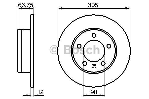 Bosch Диск гальмівний задній невентильований – ціна 1509 UAH