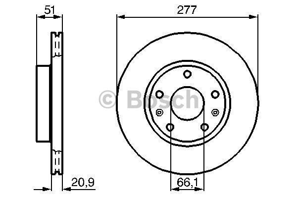 Bosch Диск гальмівний передній вентильований – ціна 1339 UAH