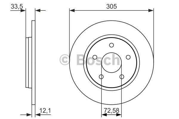 Bosch Диск гальмівний задній невентильований – ціна 1514 UAH