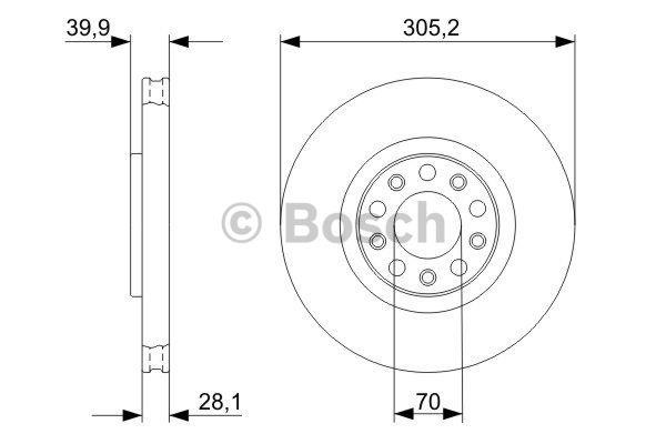 Bosch Диск гальмівний передній вентильований – ціна 2287 UAH