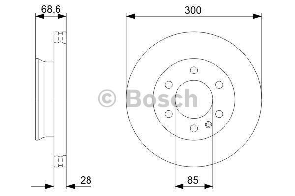 Bosch Диск гальмівний передній вентильований – ціна 2300 UAH