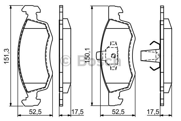 Тормозные колодки дисковые, комплект Bosch 0 986 494 197
