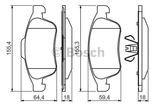 Bosch Гальмівні колодки, комплект – ціна 1424 UAH
