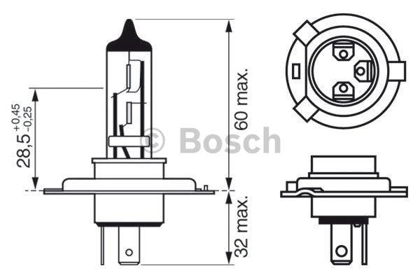 Bosch Лампа галогенна Bosch Pure Light 12В H4 60&#x2F;55Вт – ціна 86 UAH