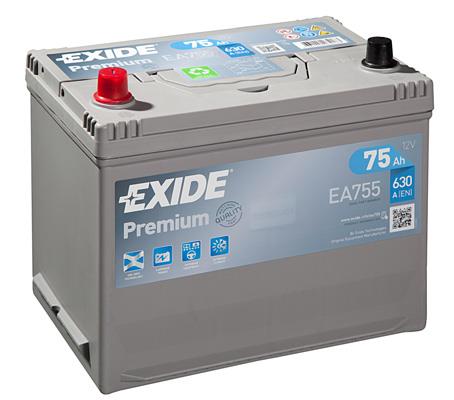 Батарея аккумуляторная Exide Premium 12В 75Ач 630A(EN) L+ Exide EA755