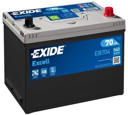 Батарея аккумуляторная Exide Excell 12В 70Ач 540А(EN) R+ Exide EB704