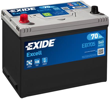 Батарея аккумуляторная Exide Excell 12В 70Ач 540А(EN) L+ Exide EB705