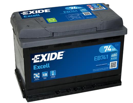 Exide EB741 Акумулятор Exide Excell 12В 74Ач 680А(EN) L+ EB741: Купити в Україні - Добра ціна на EXIST.UA!