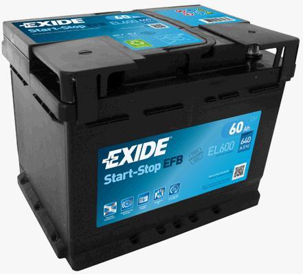 Батарея аккумуляторная Exide Start-Stop EFB 12В 60Ач 640А(EN) R+ Exide EL600