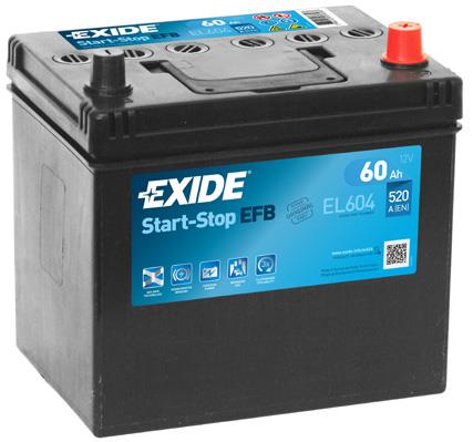 Exide EL604 Батарея акумуляторна Exide Start-Stop EFB 12В 60Аг 520А(EN) R+ EL604: Купити в Україні - Добра ціна на EXIST.UA!