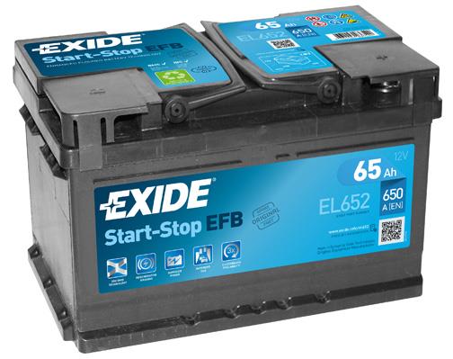 Exide EL652 Батарея аккумуляторная Exide Start-Stop EFB 12В 65Ач 650А(EN) R+ EL652: Купить в Украине - Отличная цена на EXIST.UA!