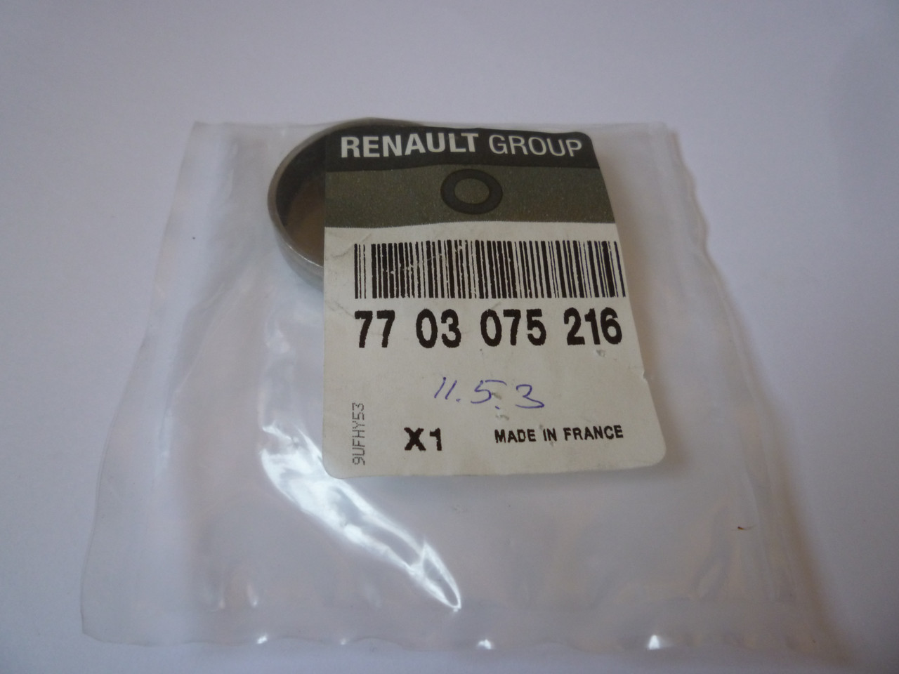 Заглушка блока цилиндров Renault 77 03 075 216
