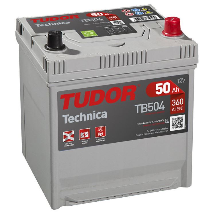 Tudor TB504 Акумулятор Tudor 12В 50Ач 360А(EN) R+ TB504: Приваблива ціна - Купити в Україні на EXIST.UA!