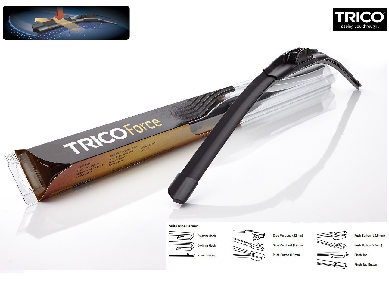 Trico TF550L Щітка склоочисника безкаркасна Trico Force 550 мм (22") TF550L: Купити в Україні - Добра ціна на EXIST.UA!