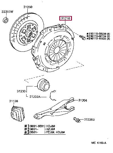 Toyota 31210-0W032 Кошик зчеплення 312100W032: Приваблива ціна - Купити в Україні на EXIST.UA! 312100W032 Toyota Кошик зчеплення
