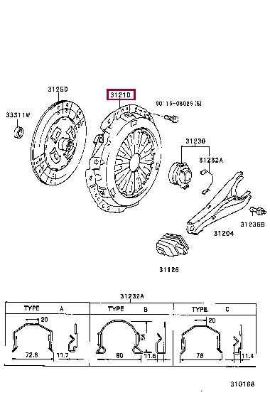3121035291 Toyota Корзина сцепления