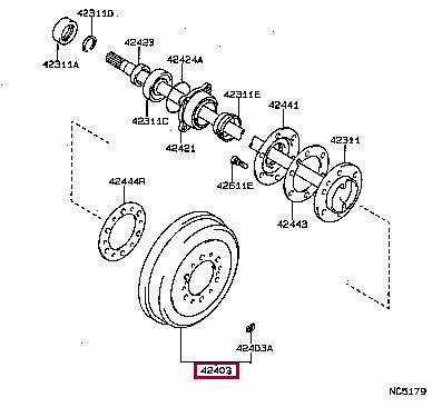 Toyota 42431-26081 Барабан гальмівний 4243126081: Купити в Україні - Добра ціна на EXIST.UA!