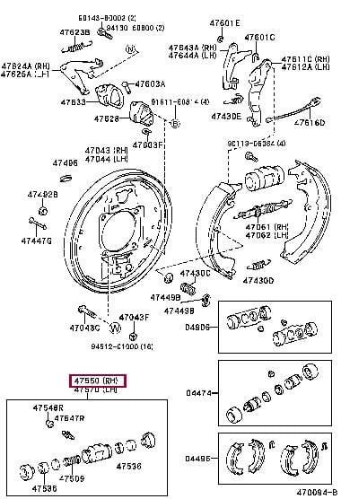 4755035180 Toyota Циліндр гальмівний, колесний