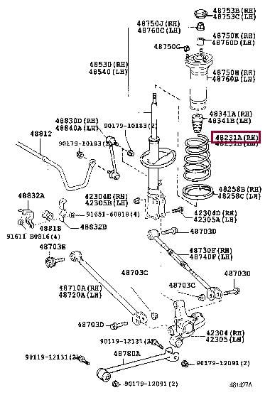 4823133520 Toyota Пружина подвески задняя