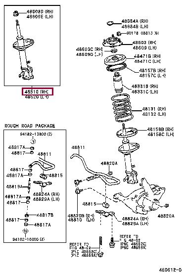 Toyota 48510-80003 Стійка амортизатора передня права газомасляна 4851080003: Приваблива ціна - Купити в Україні на EXIST.UA!