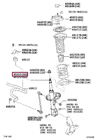 Toyota 48510-80274 Стійка амортизатора передня права газомасляна 4851080274: Купити в Україні - Добра ціна на EXIST.UA!
