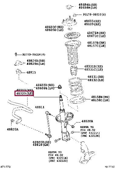 Toyota 48520-49585 Стійка амортизатора передня ліва газомасляна 4852049585: Купити в Україні - Добра ціна на EXIST.UA!