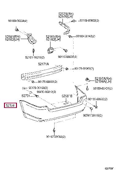 5215913904 Toyota Бампер задний